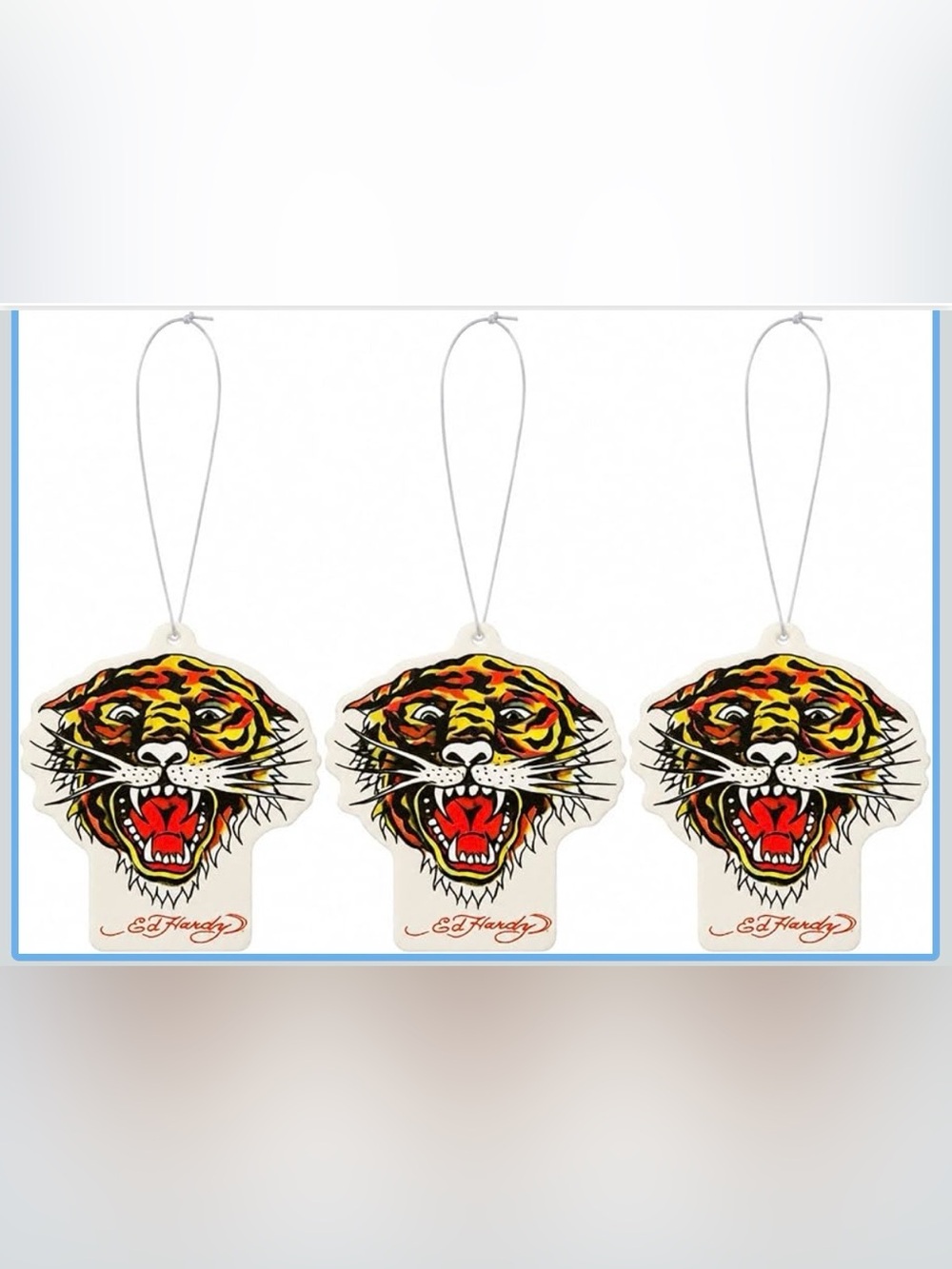 Ed Hardy Tiger Head Air Fresheners - Red, Yellow, Black